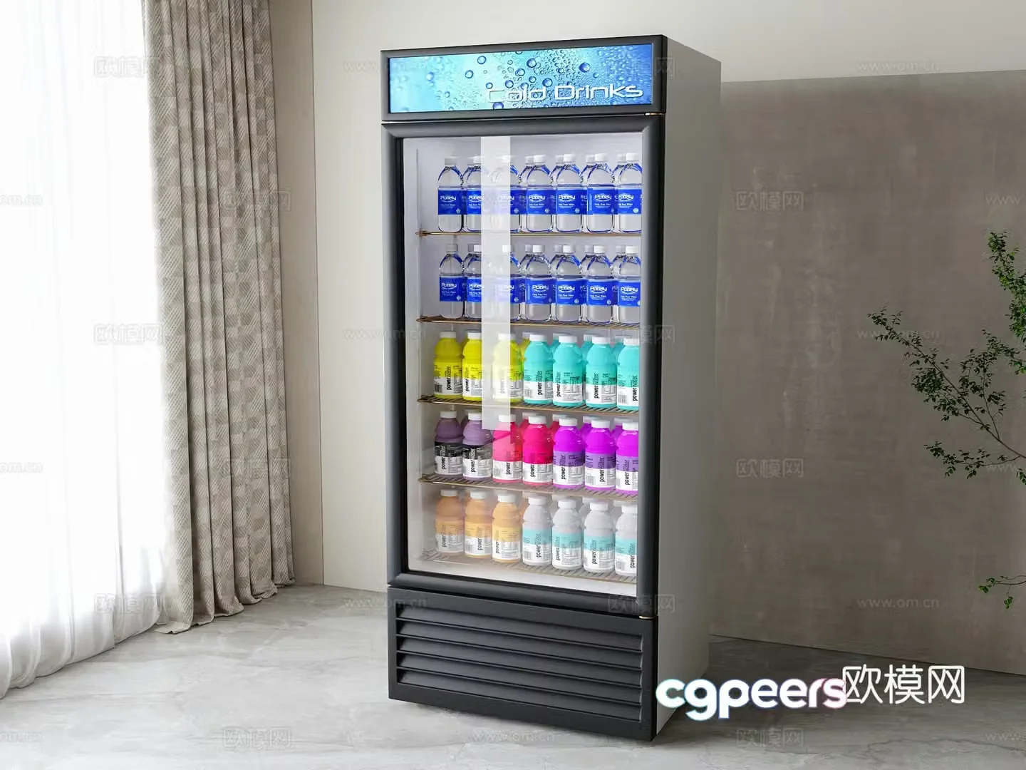 Modern beverage cabinet freezer refrigerator 3d model