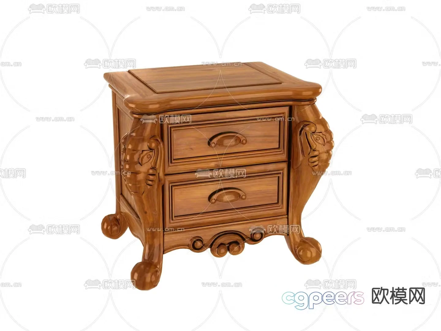 European style bedside table 3d model