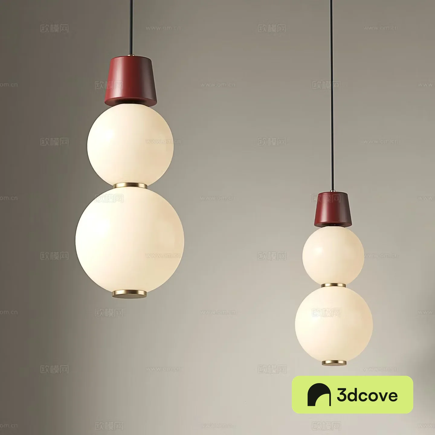Middle-aged chandelier bedside chandelier 3d model