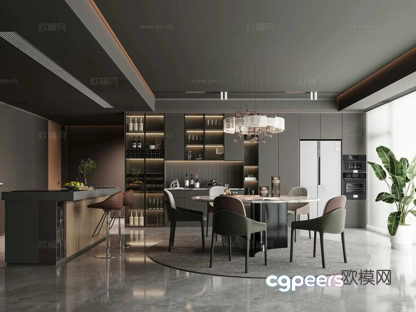 Modern restaurant 3d model