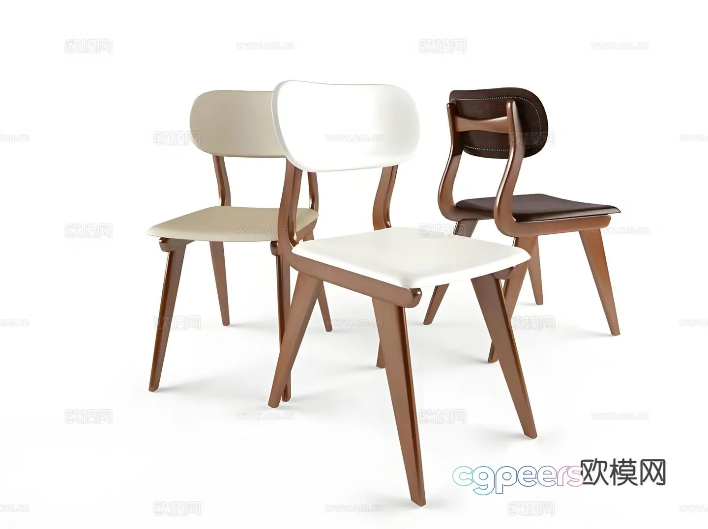Modern chair single chair dining chair 3d model