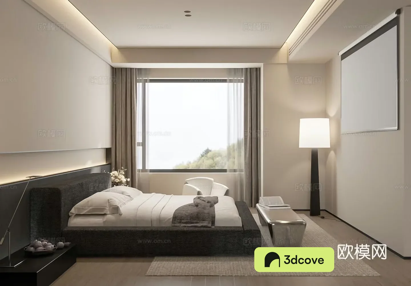 Modern minimalist home bedroom