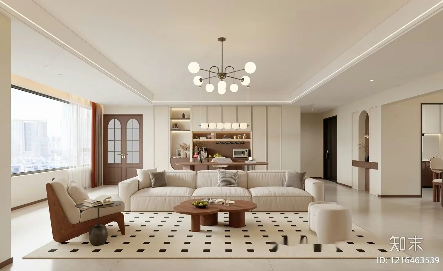 Modern Living Room 3D Model – 15277 – VRAY Render