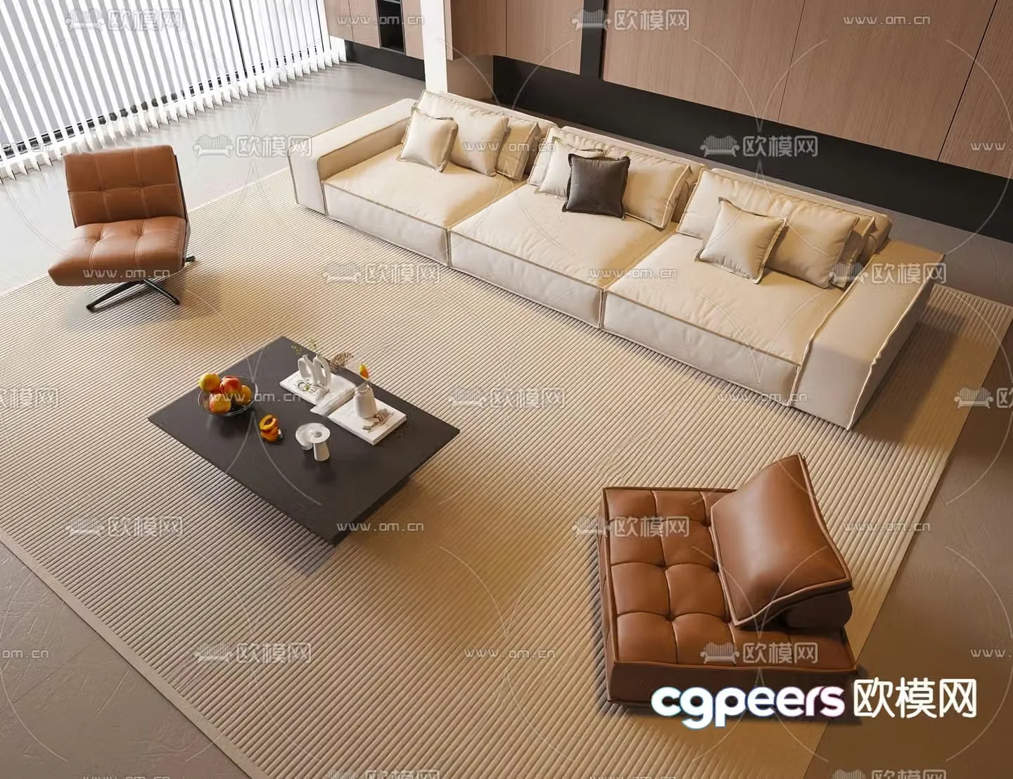 Modern sectional sofa 3d model
