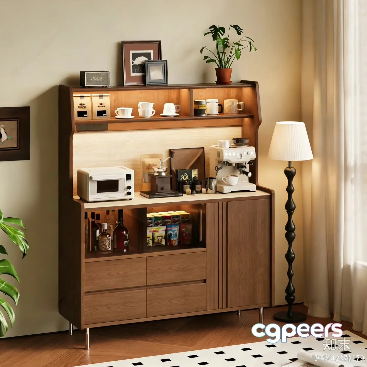 Cozy Kitchen Corner 3D Model – 2117 – VRAY Render