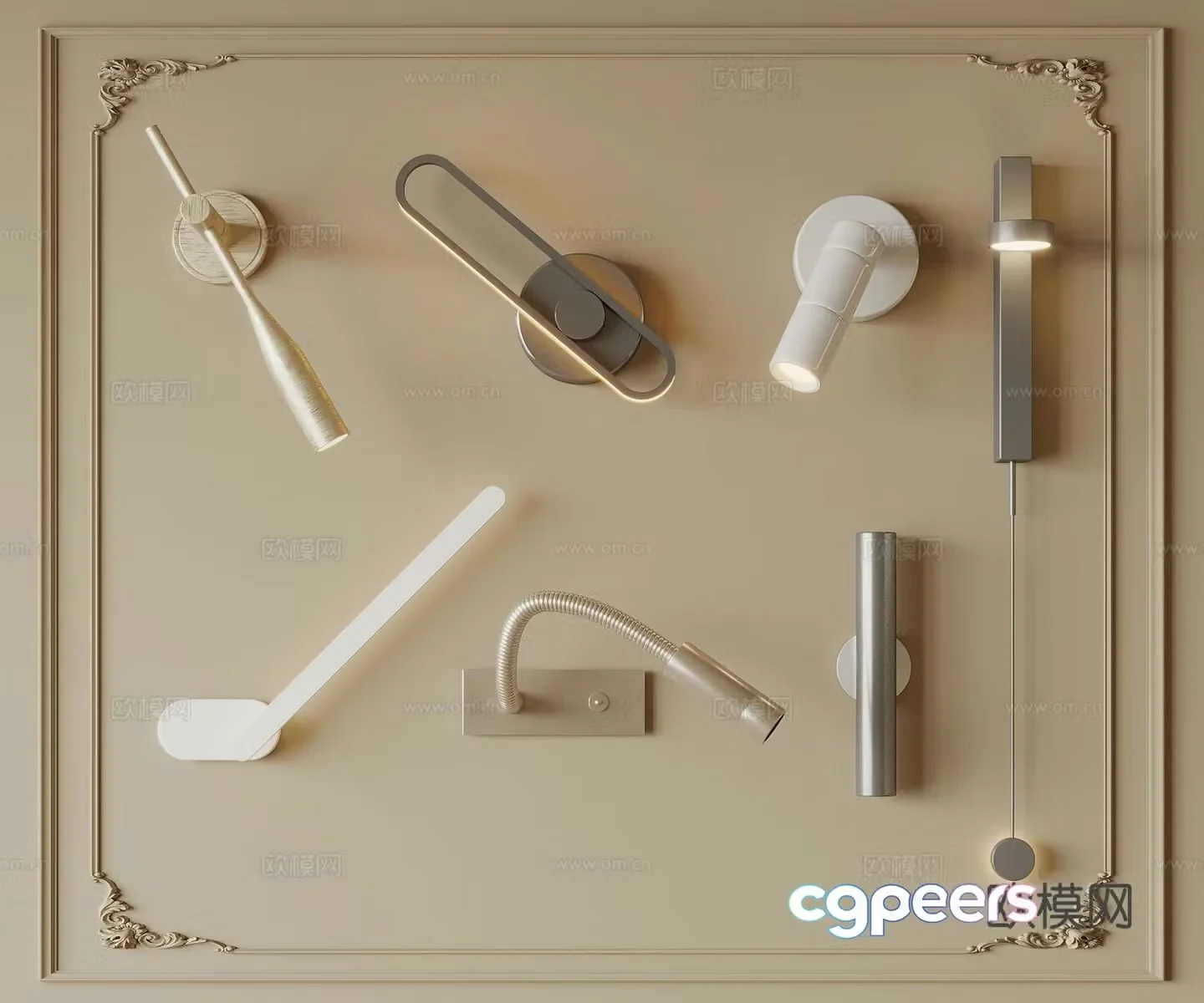 modern wall lamp reading lamp wall lamp metal wall lamp 3d model