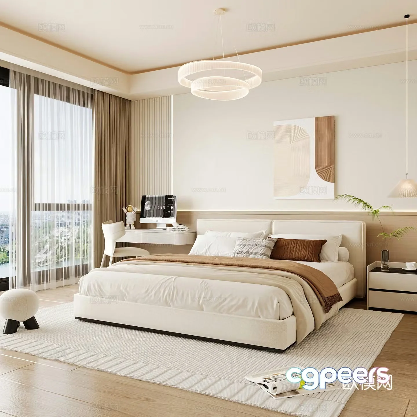 Modern home bedroom Modern bedroom Italian bedroom Simple bedroom Italian bed 3d model