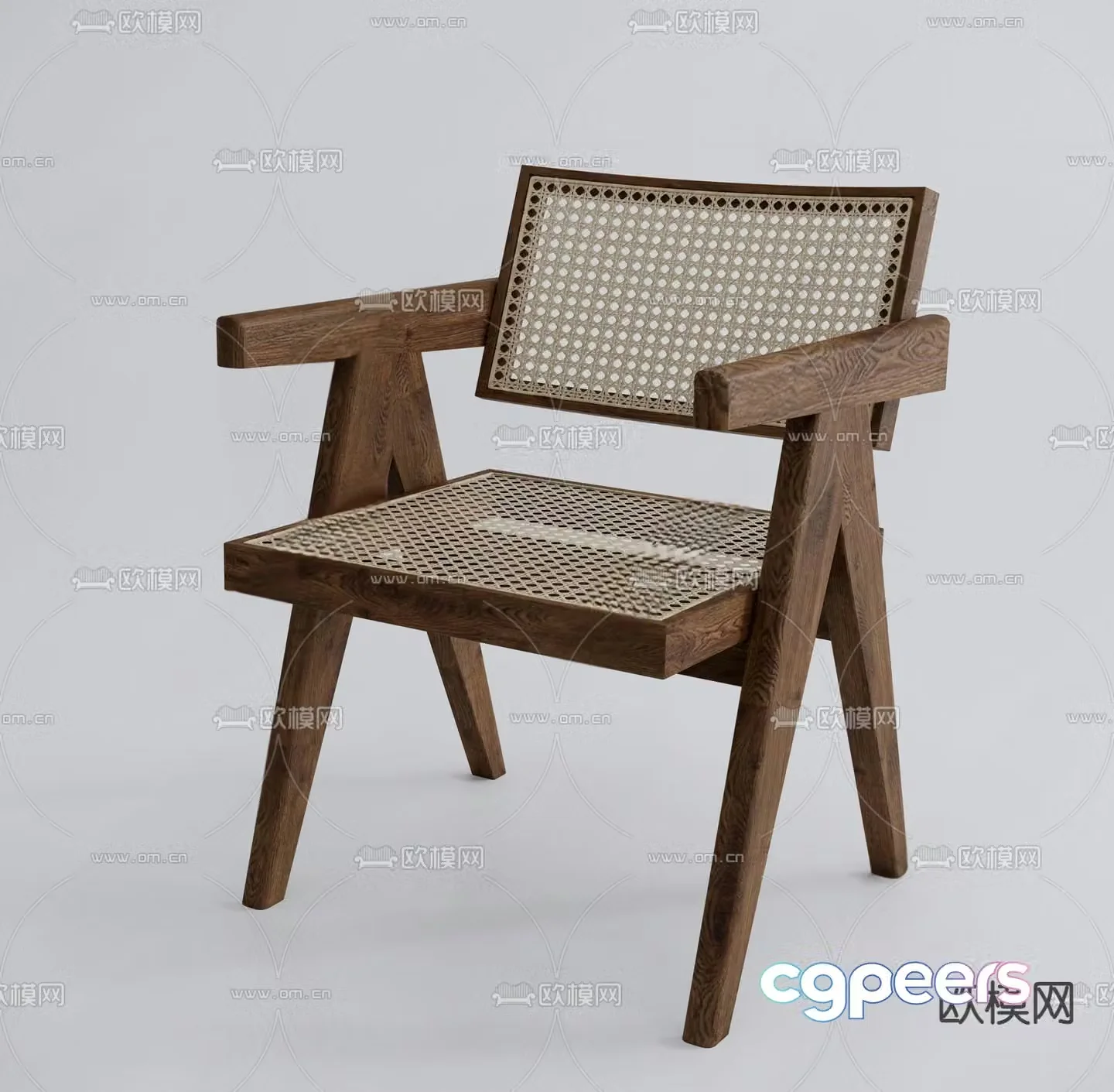 Wabi-sabi chair rattan leisure chair 3d model