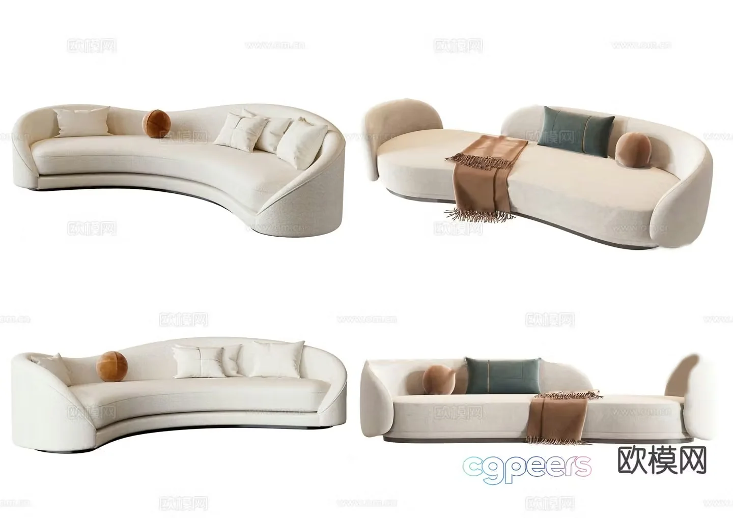 Modern special-shaped sofa curved sofa 3d model