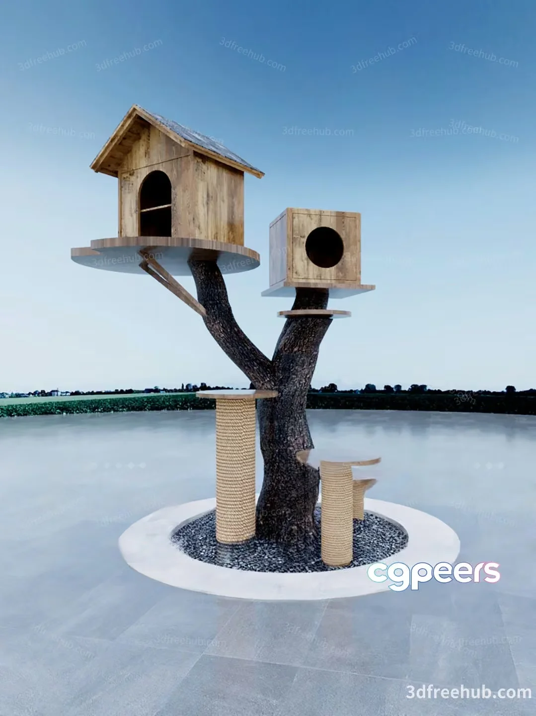 A Wooden Treehouse 3D Model – 18926 – VRAY Render