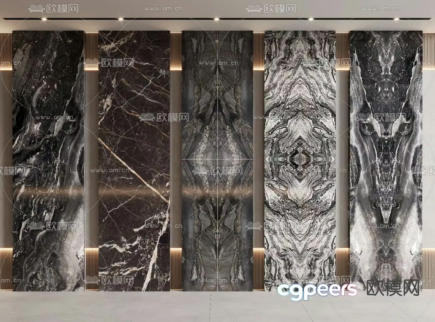 Marble wall panel stone veneer 3d model