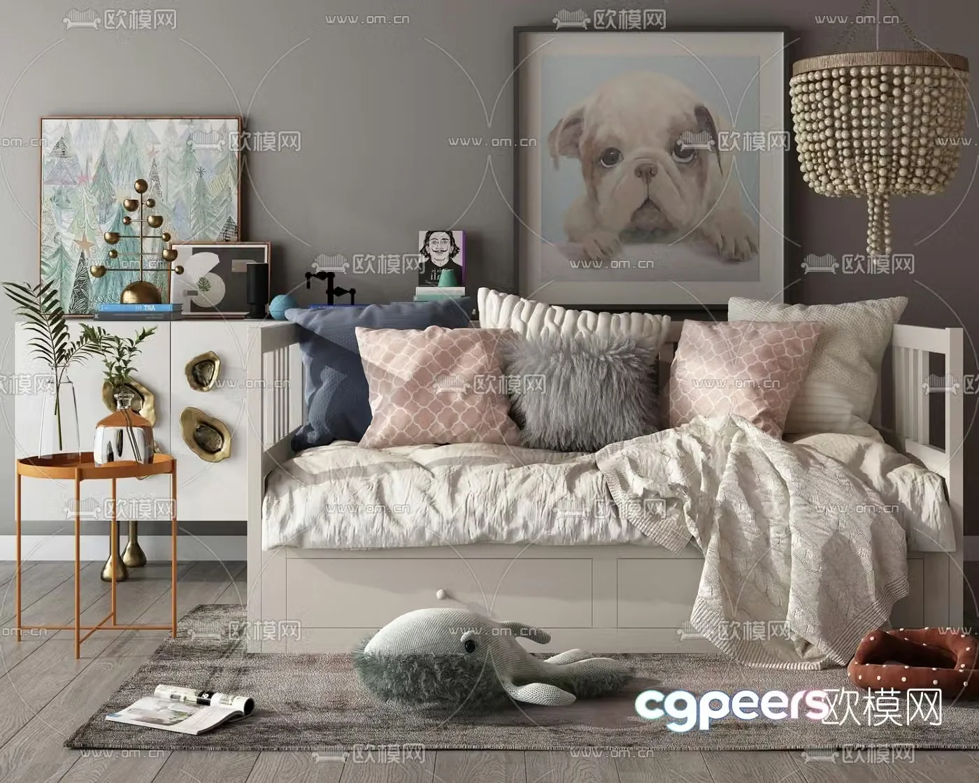Modern children’s sofa bed 3d model
