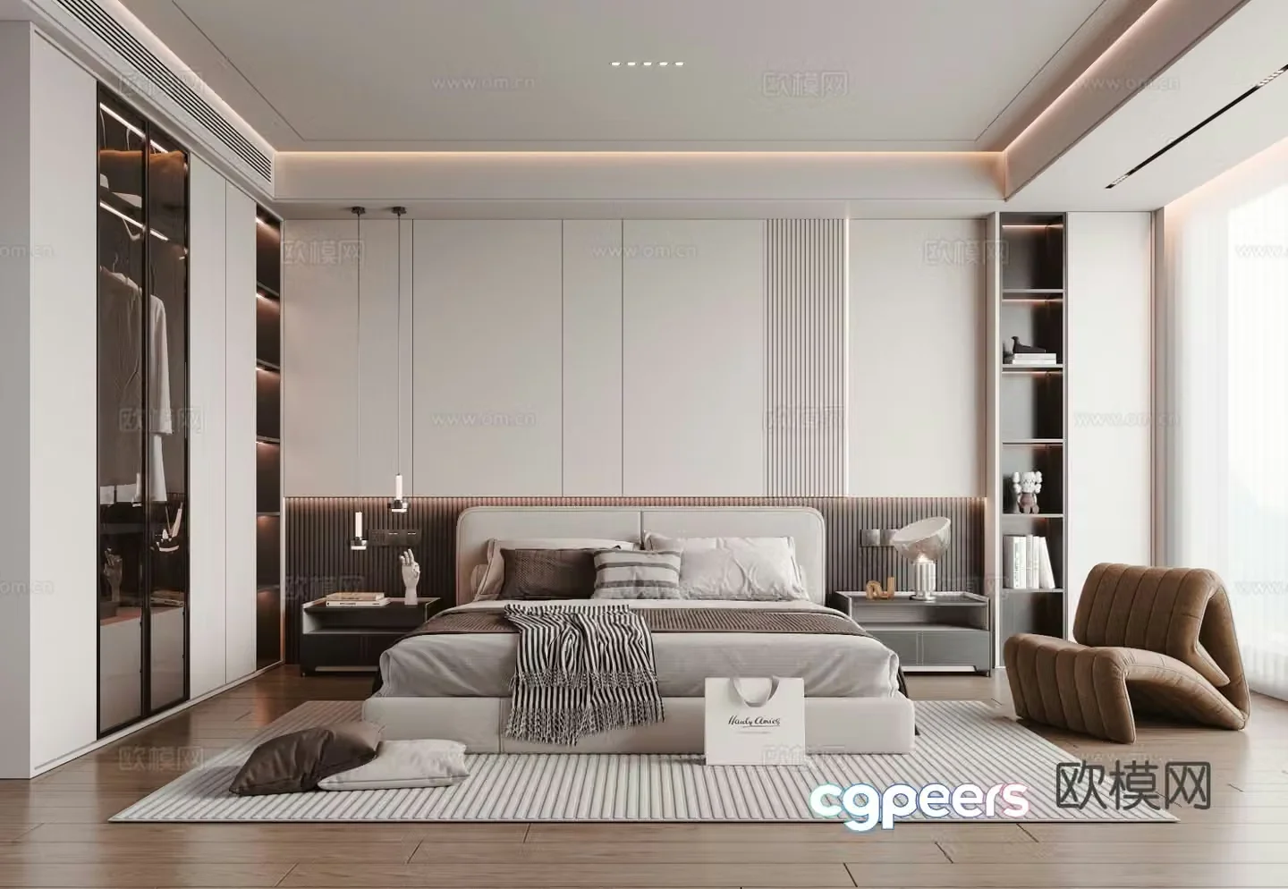 Modern bedroom master bedroom 3d model