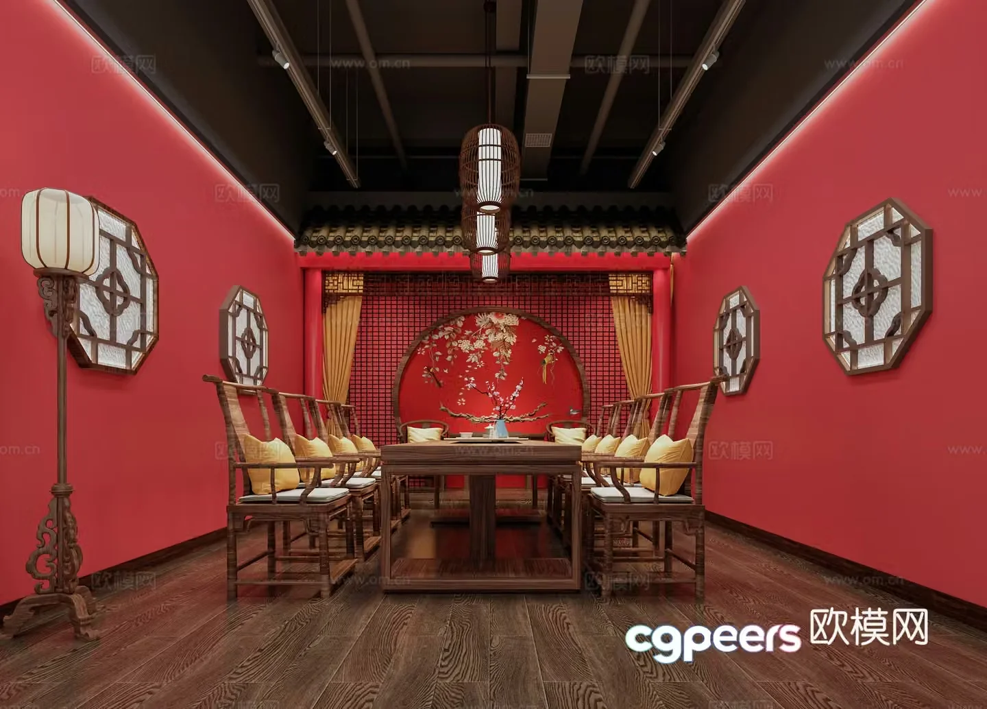 Chinese style script killing escape room plot interpretation 3d model