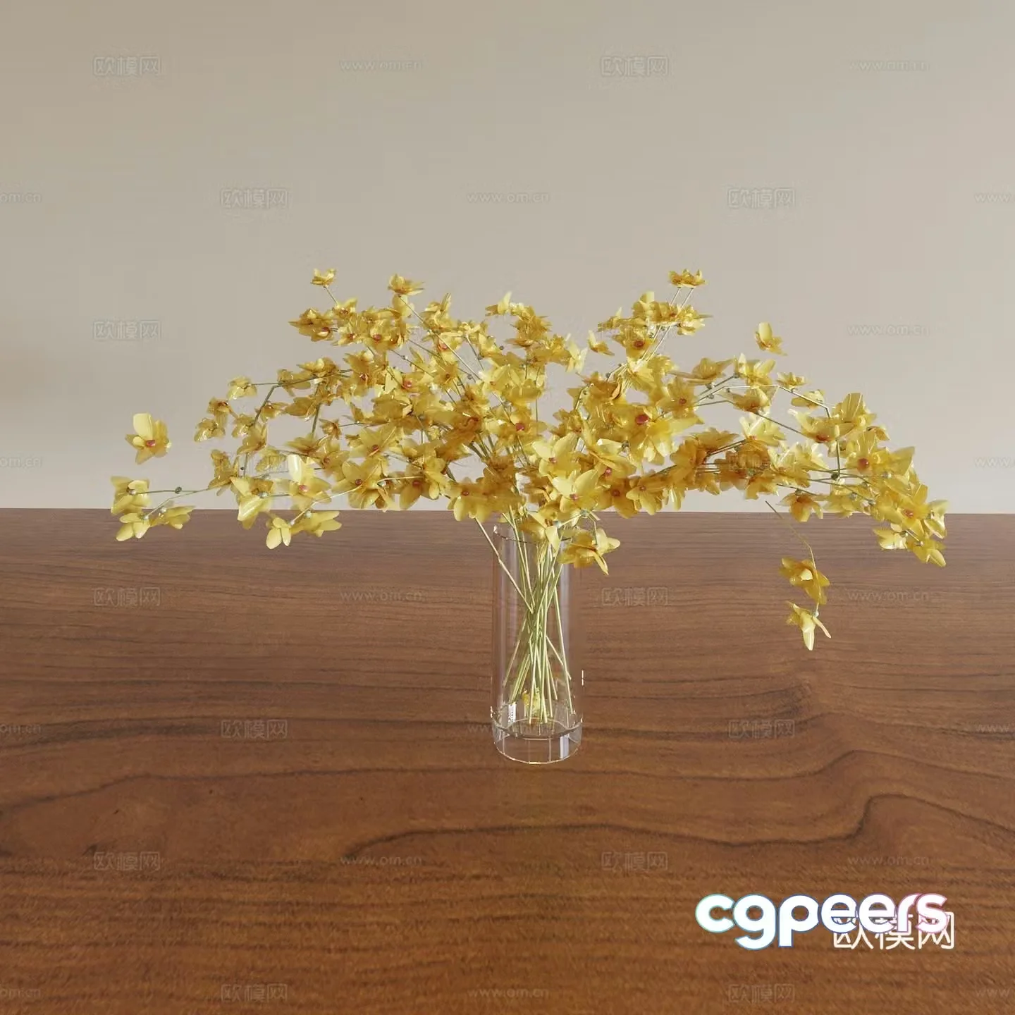 Vase Glass vase Flower art Flower arrangement Green plants Bonsai Potted plants Indoor green plants 3D model
