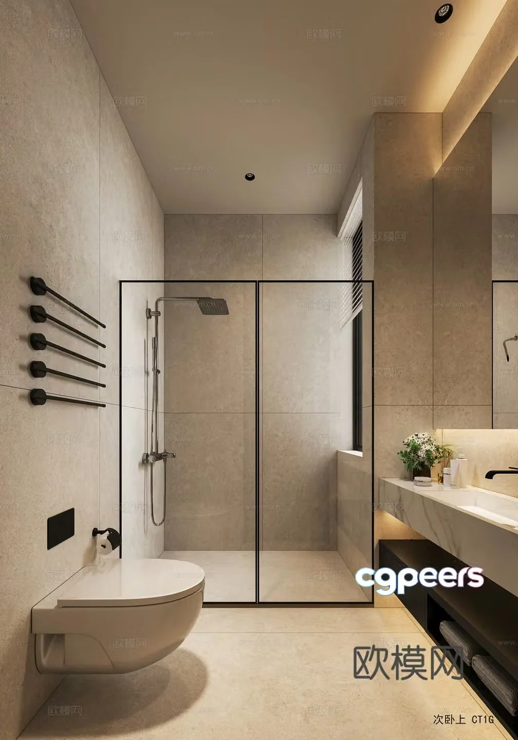 Modern bathroom bathroom 3d model