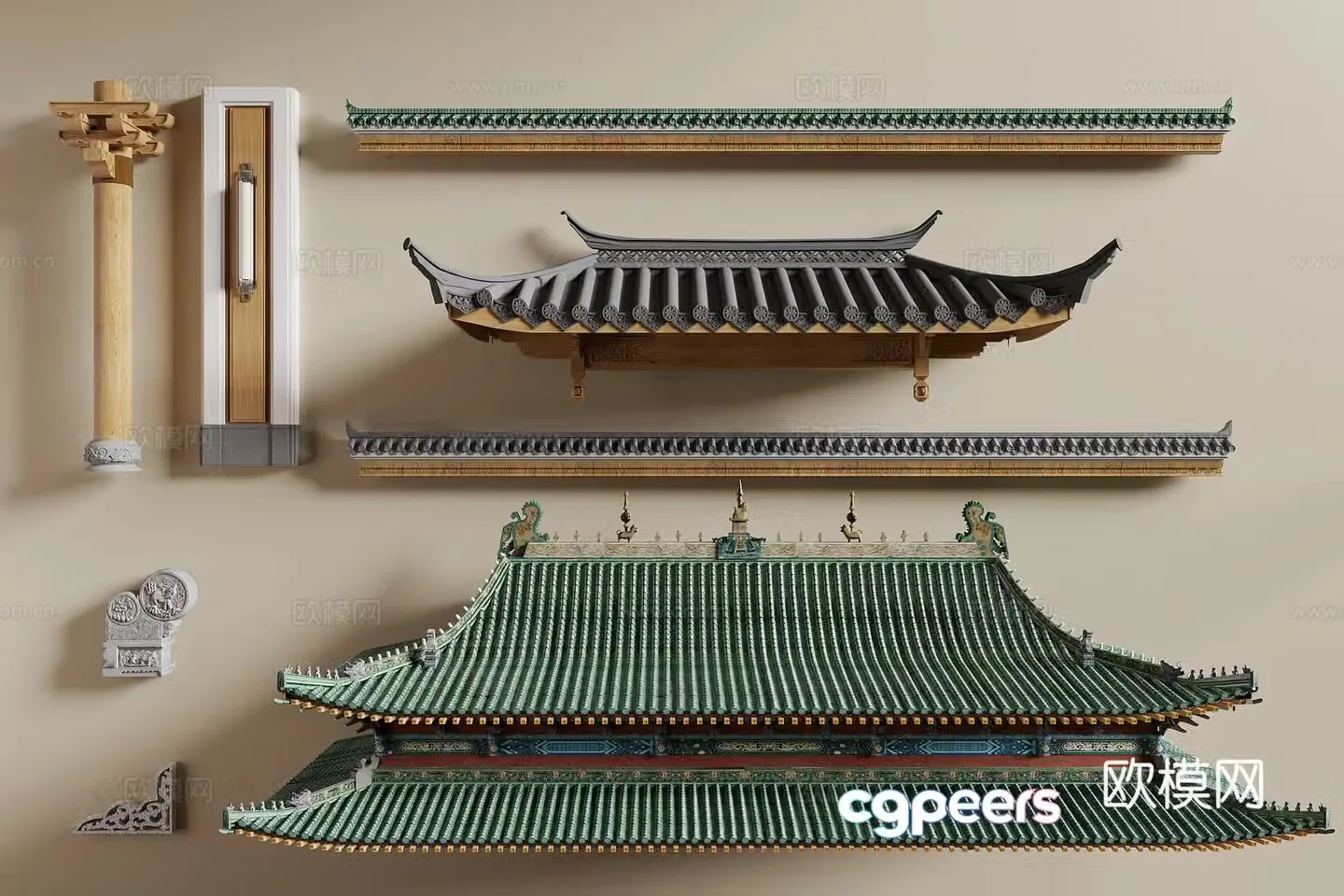 Chinese eaves 3D model