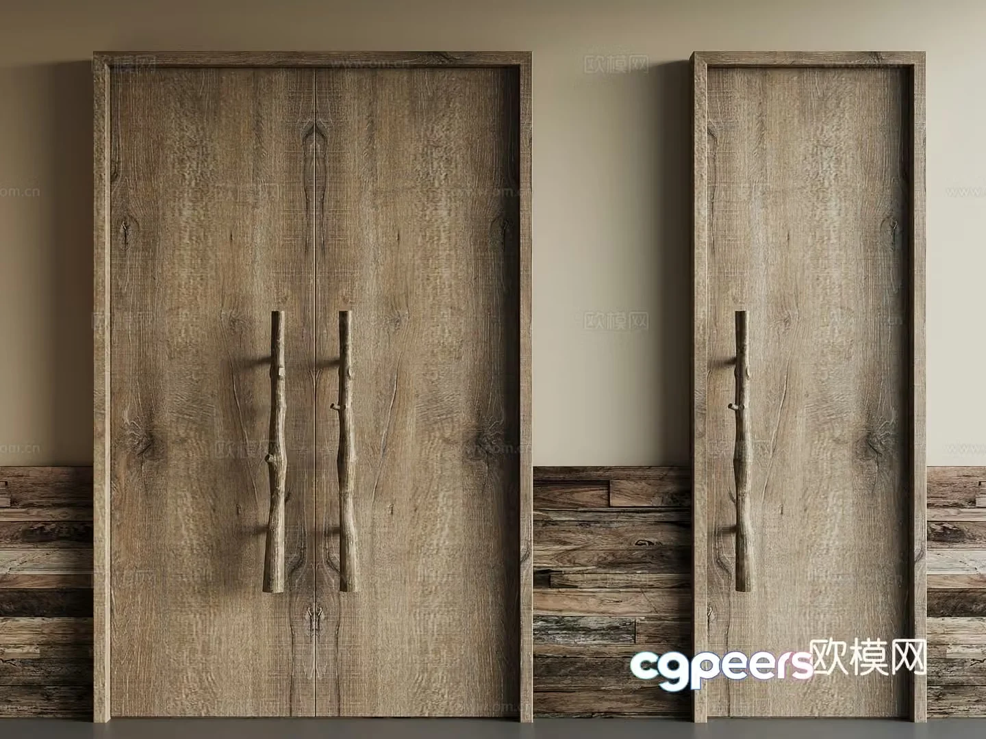 Jijifeng single-open door double-open door 3D model