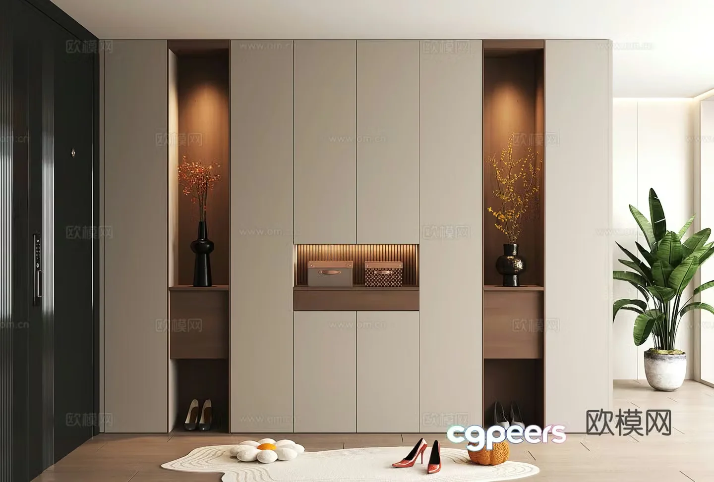 Shoe cabinet design shoe cabinet partition shoe cabinet porch shoe cabinet shoe cabinet rendering 3D model