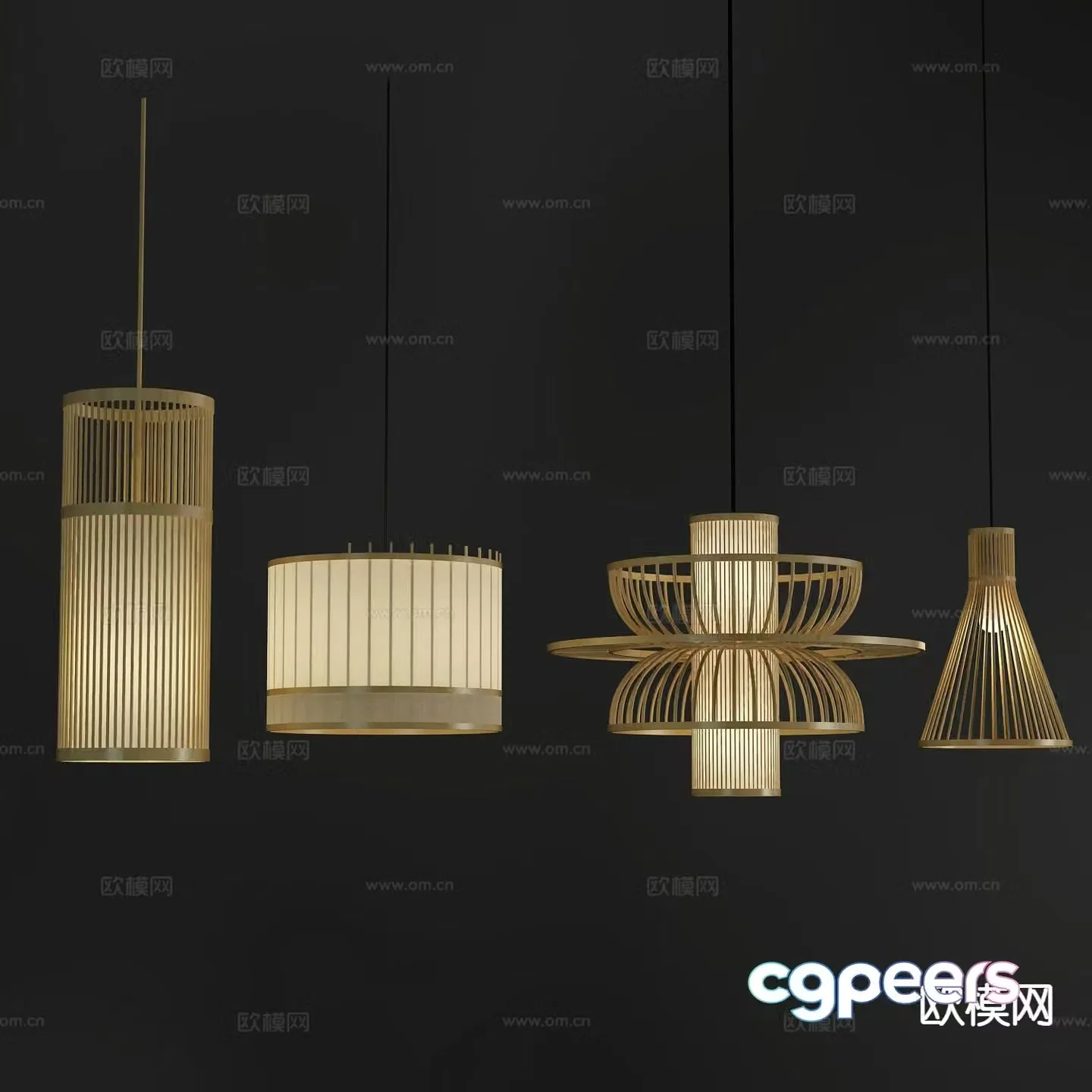 New Chinese style chandelier 3d model