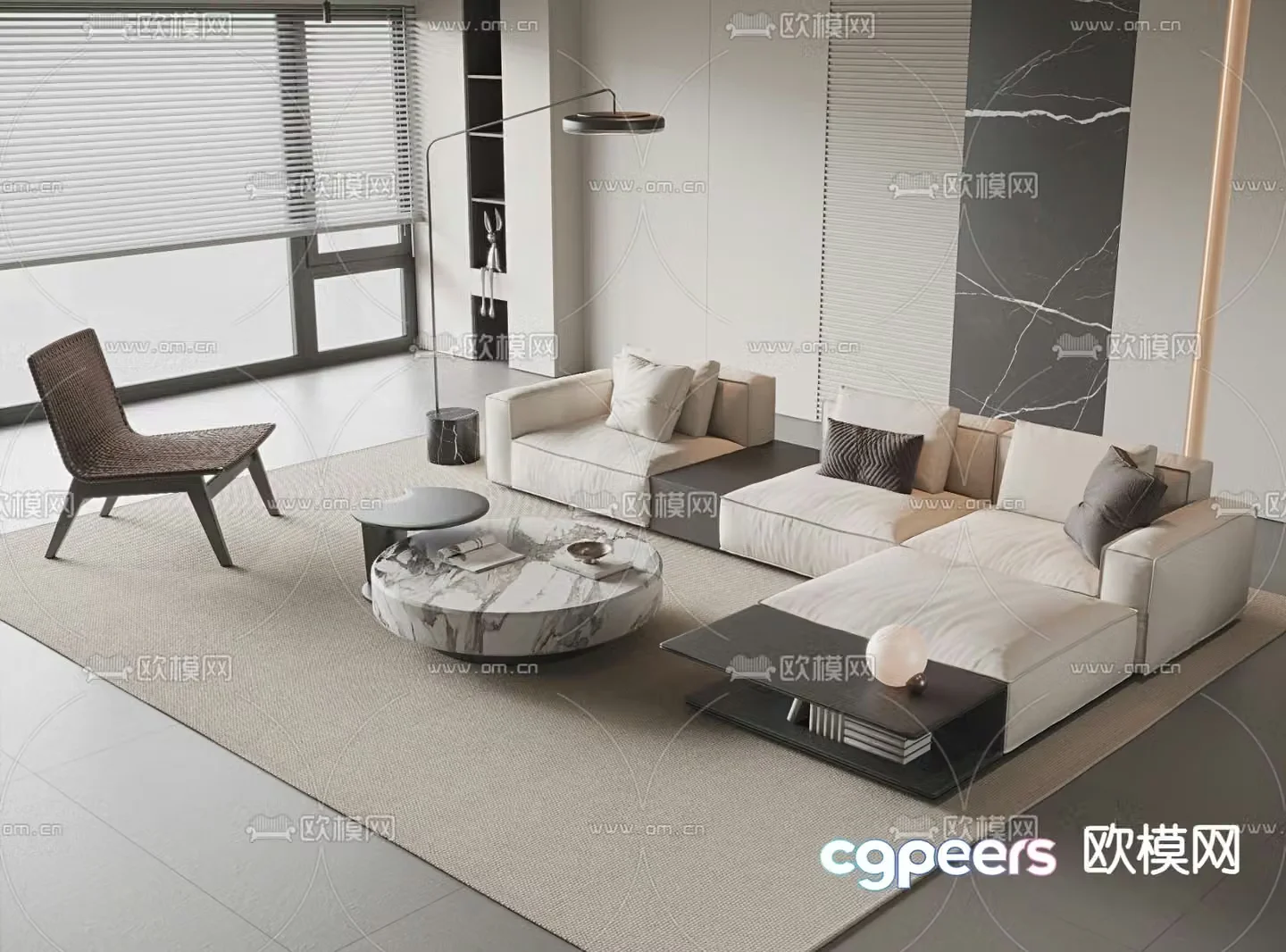 Modern modular sofa corner sofa 3d model