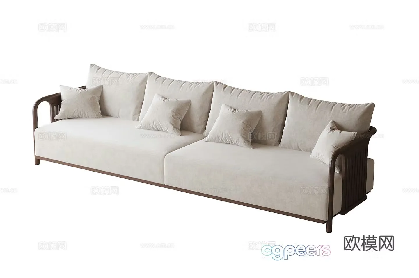 New Chinese three-person sofa 3D model