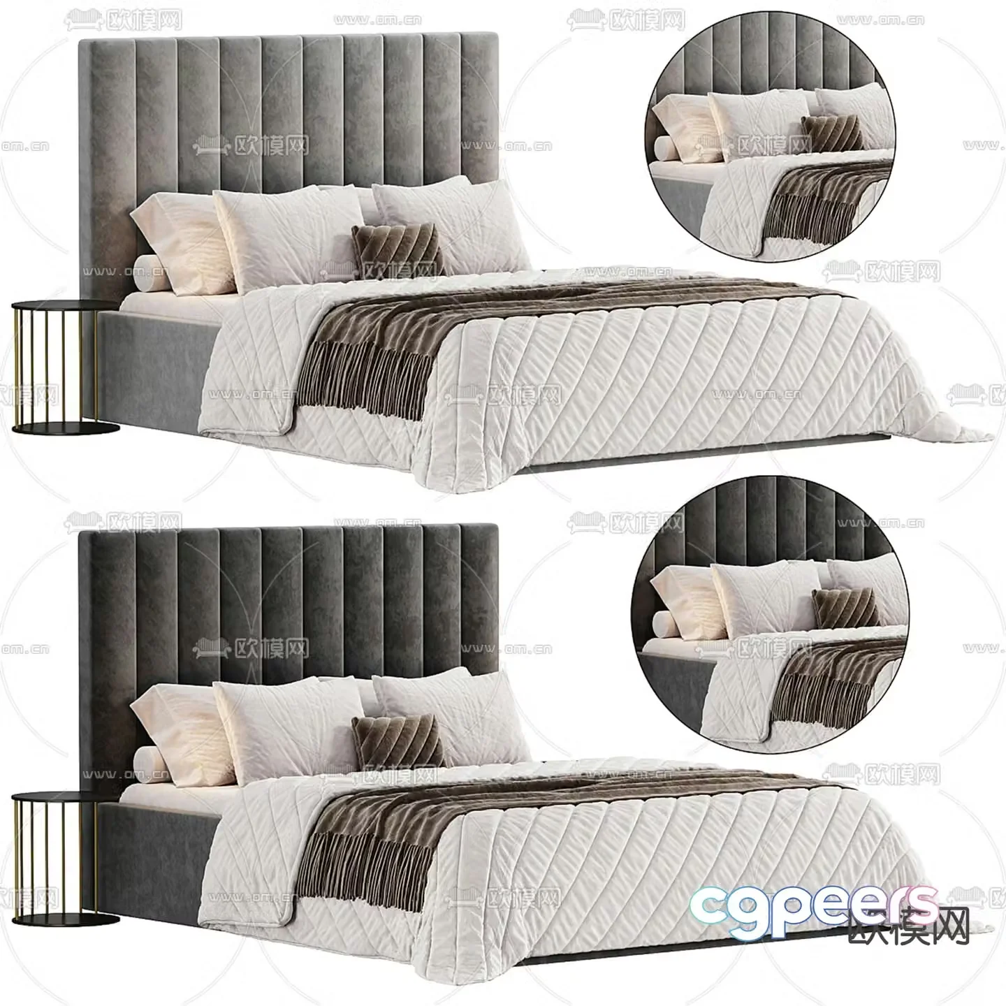 Divan.ru fabric double bed 3d model