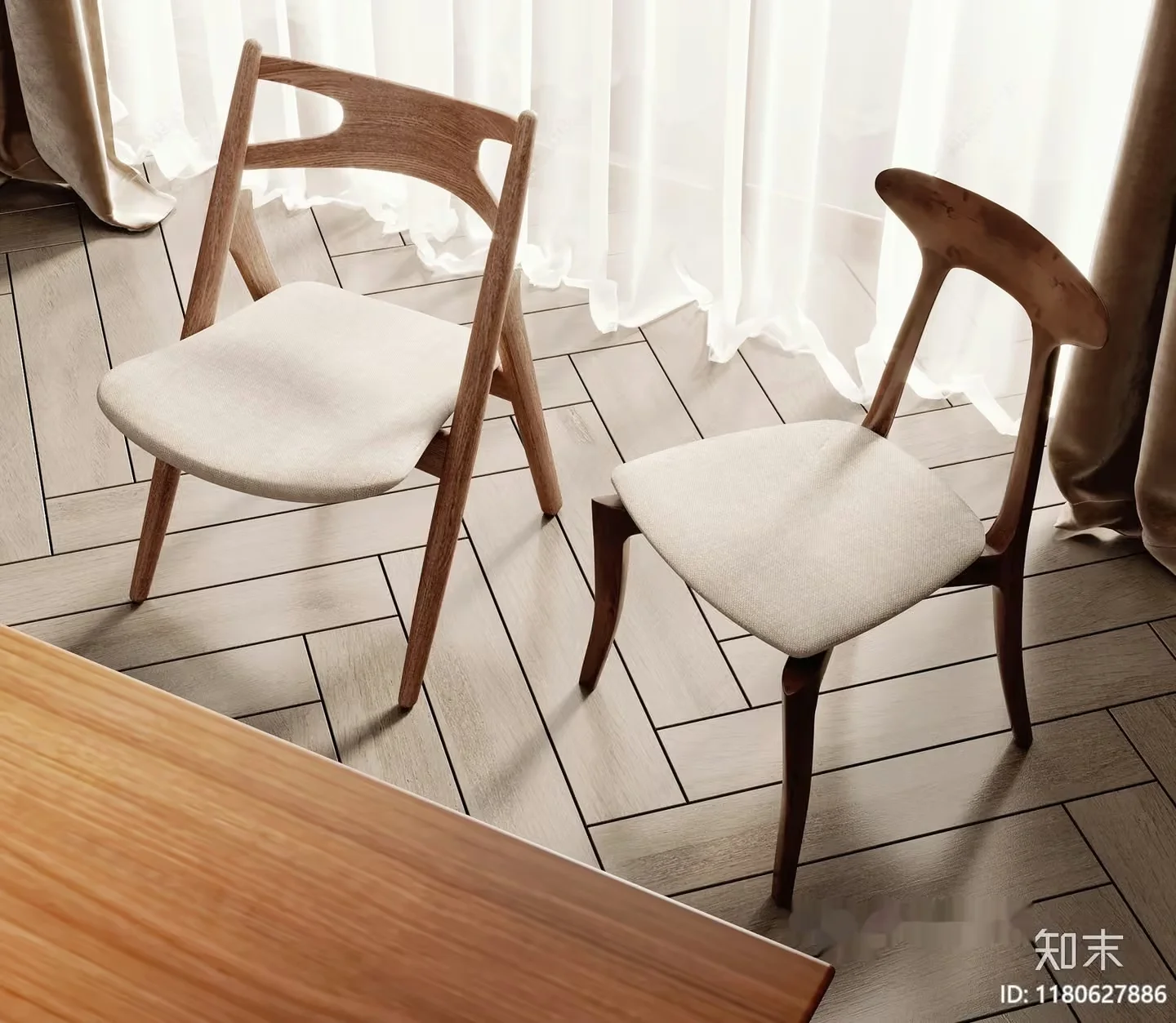 Wooden Dining Chairs 3D Model – 8705 – CORONA Render