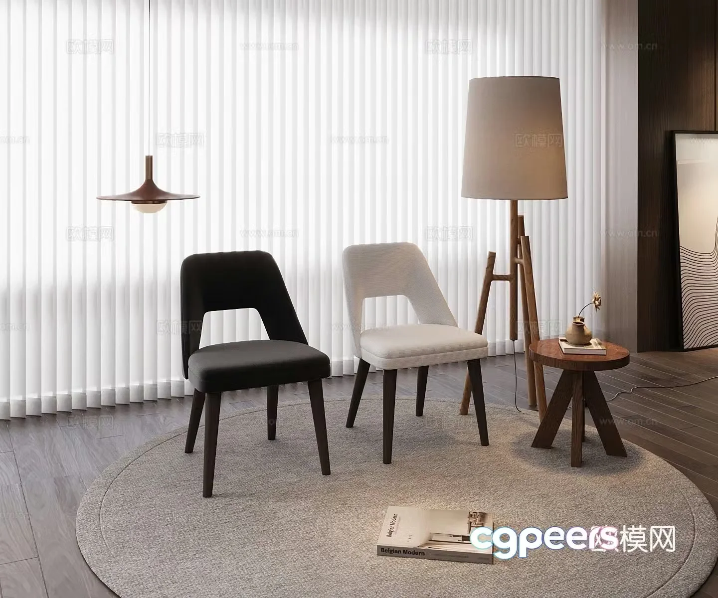 Modern single chair 3d model