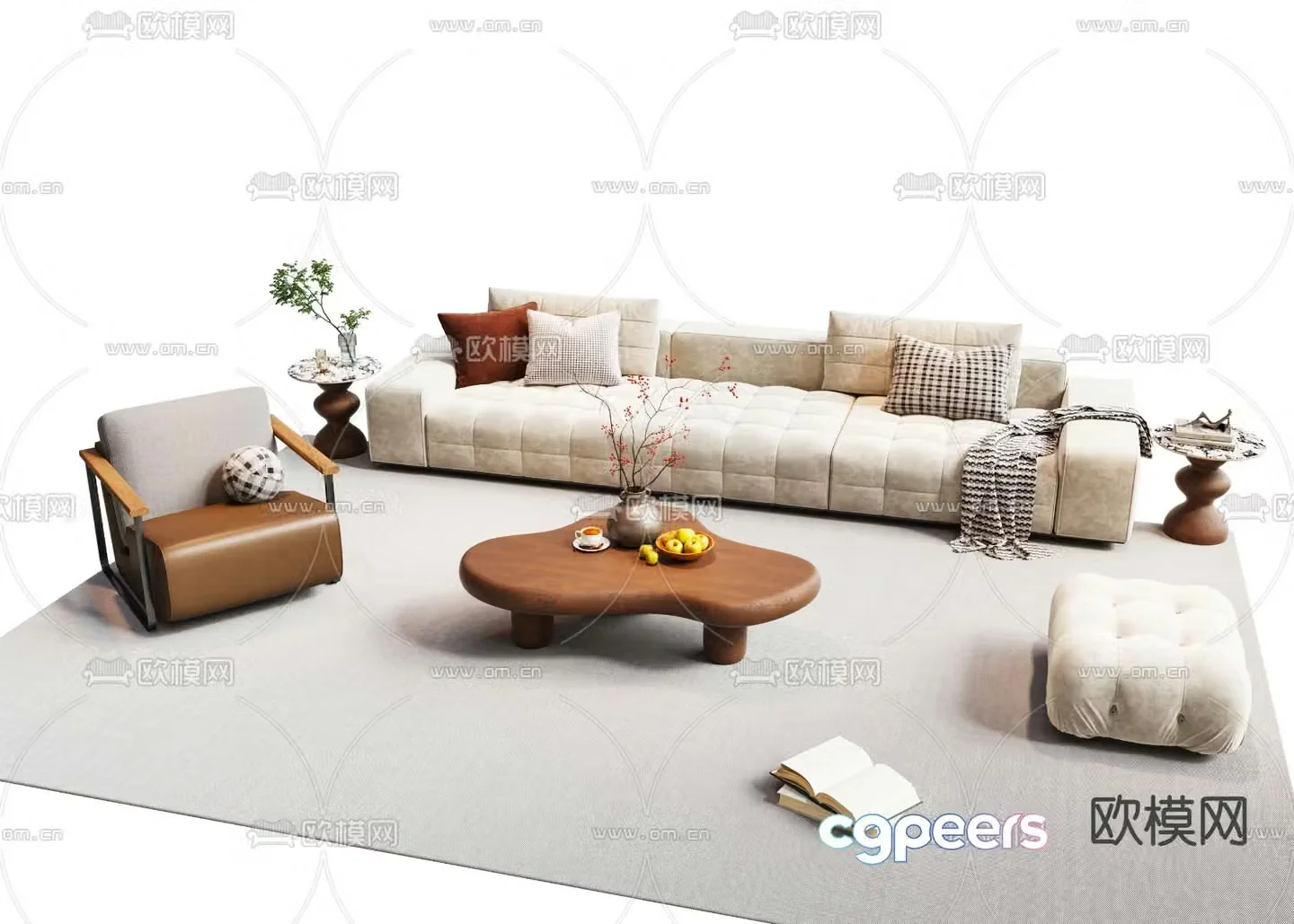 Wabi Sabi modular sofa 3d model