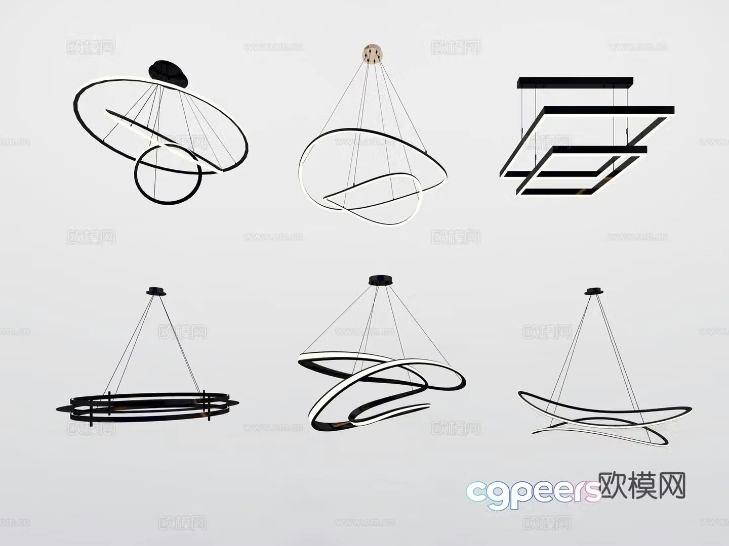 Modern chandelier 3d model