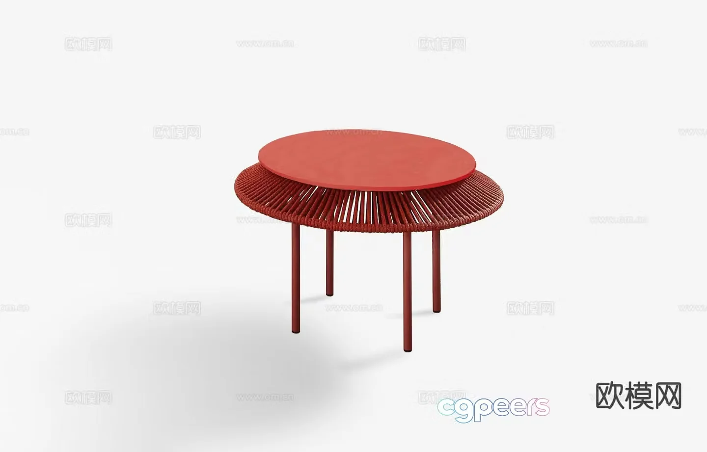 Modern patio coffee table outdoor coffee table 3d model