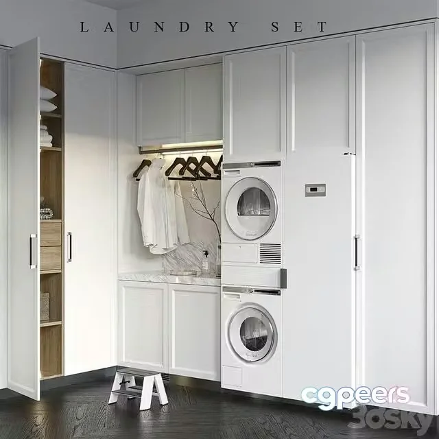 3ds Max Free – LAUNDRY SET 2 (L’ORIGINE Aeterna + ASKO)