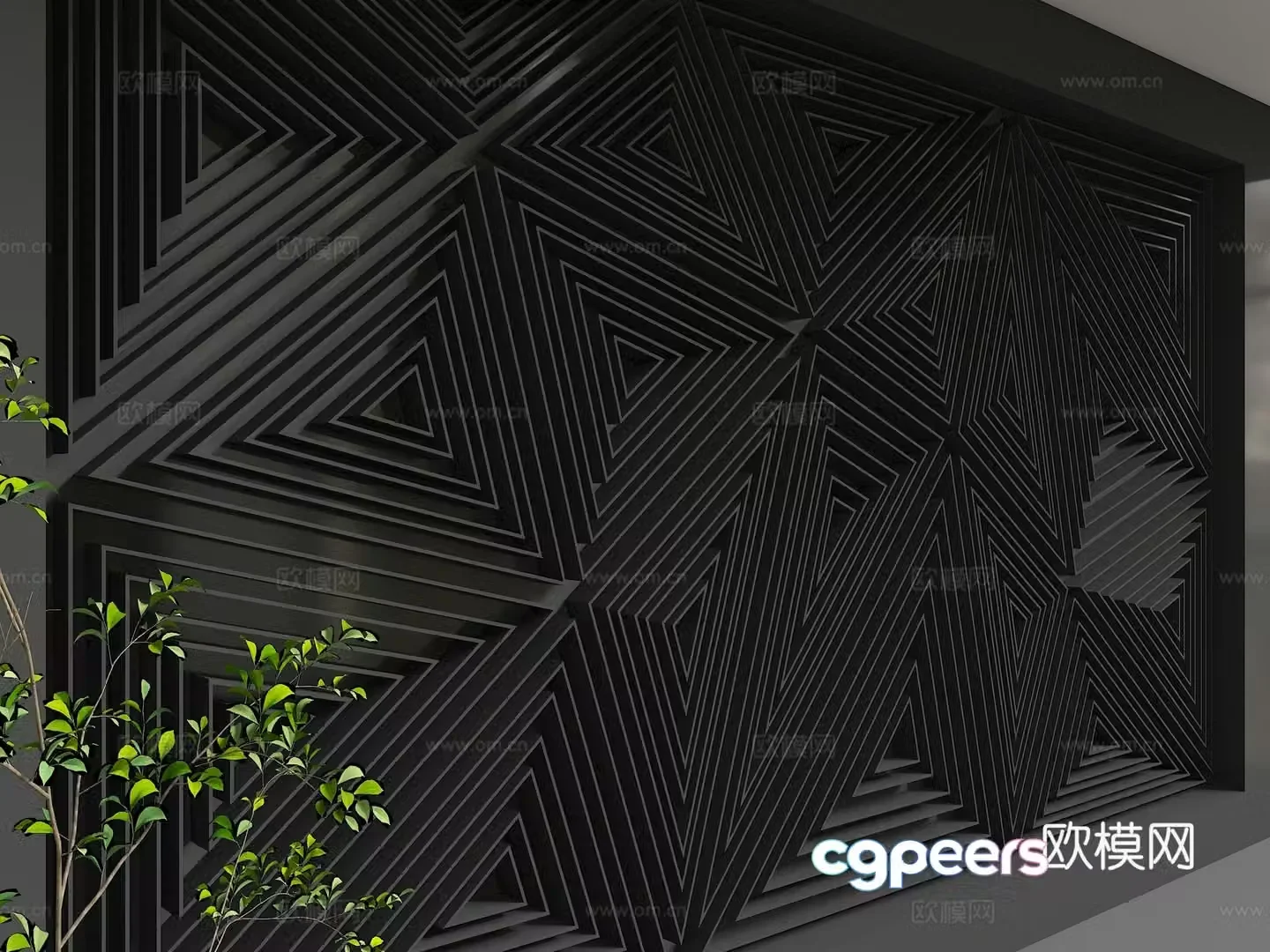 Modern background wall 3d model