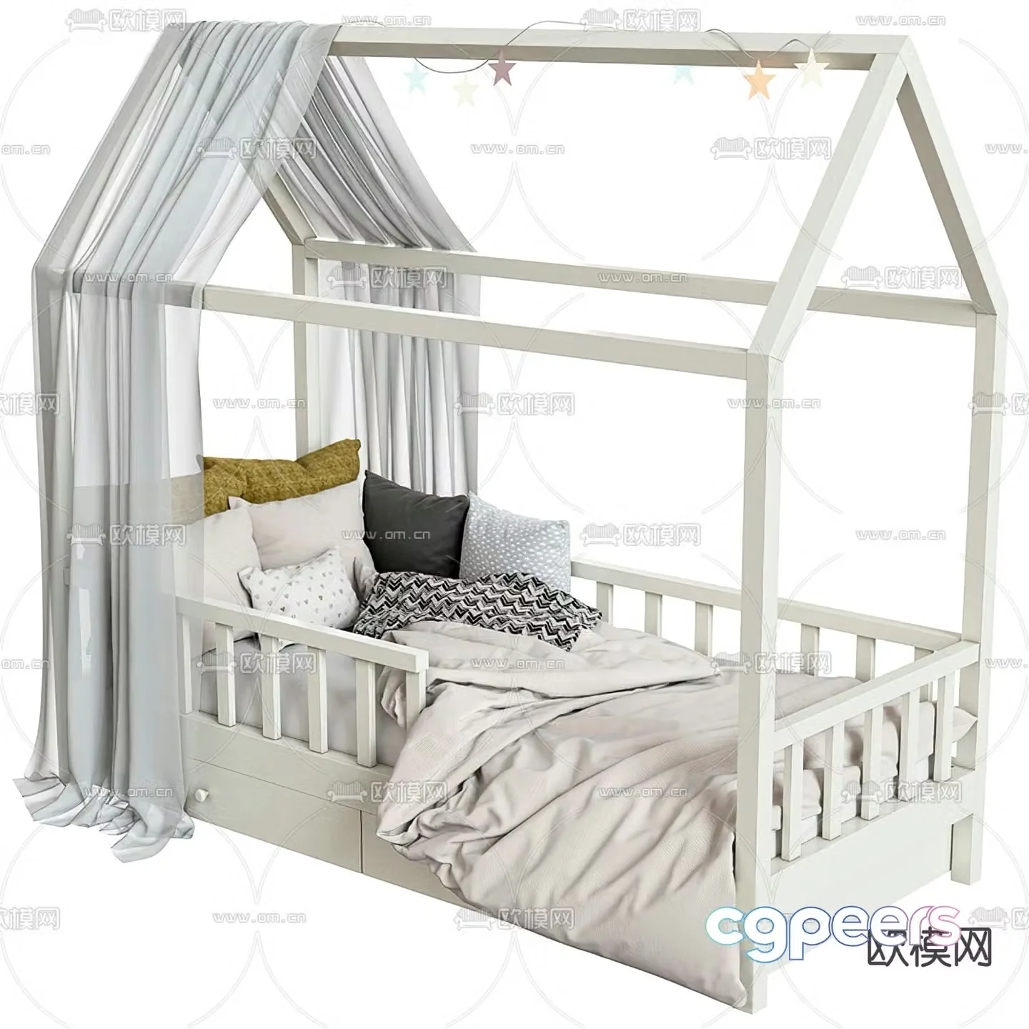 Modern children’s bed 3d model
