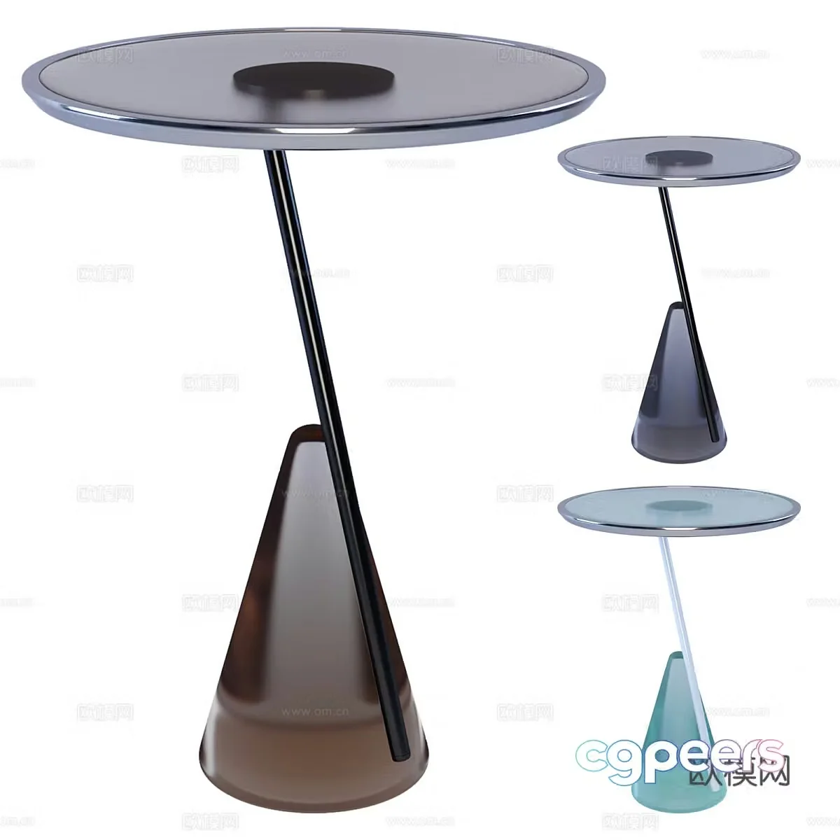 Modern glass side table 3D model