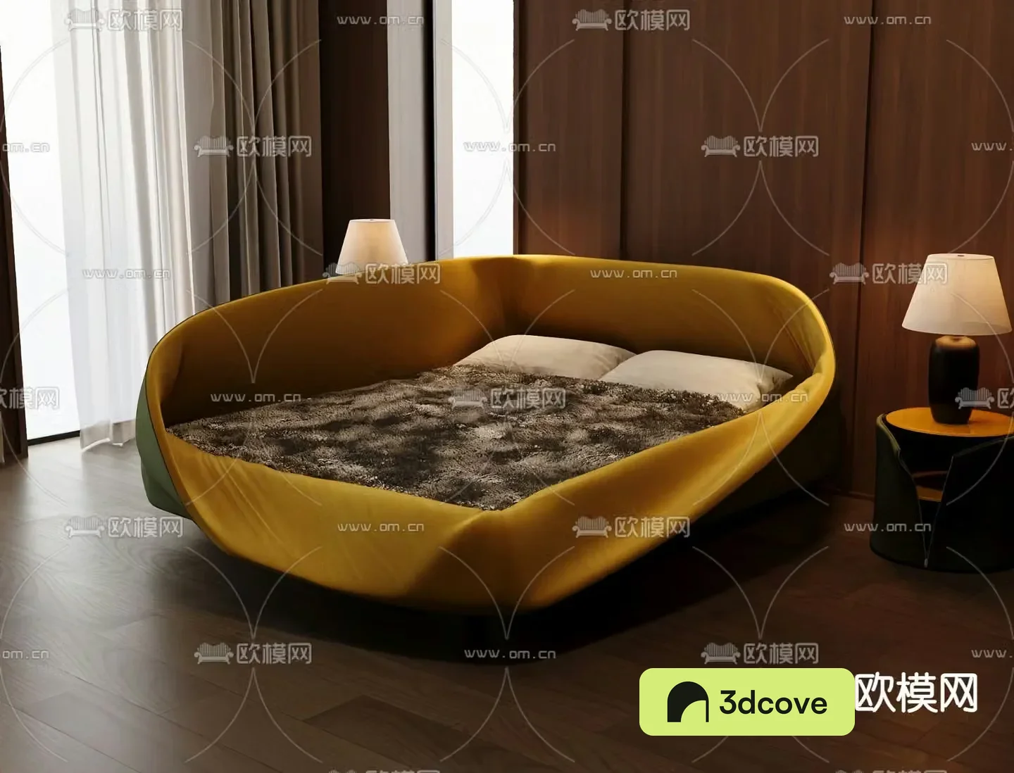 Italian round bed double bed