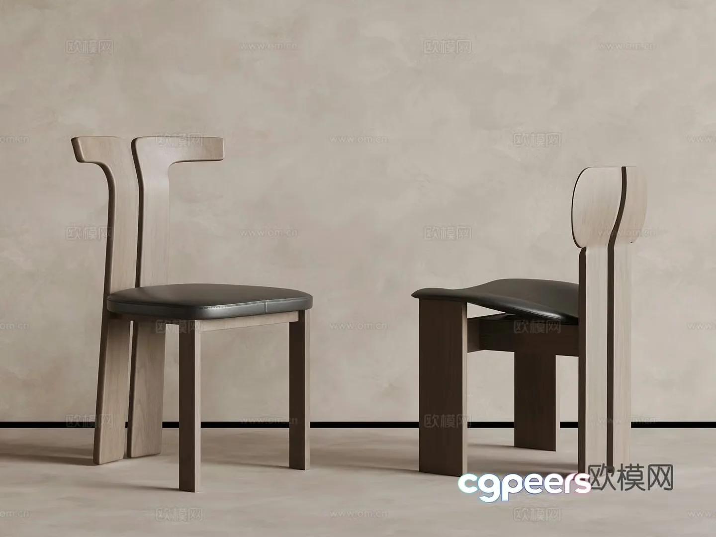 Medium style single chair dining chair writing chair chair 3d model