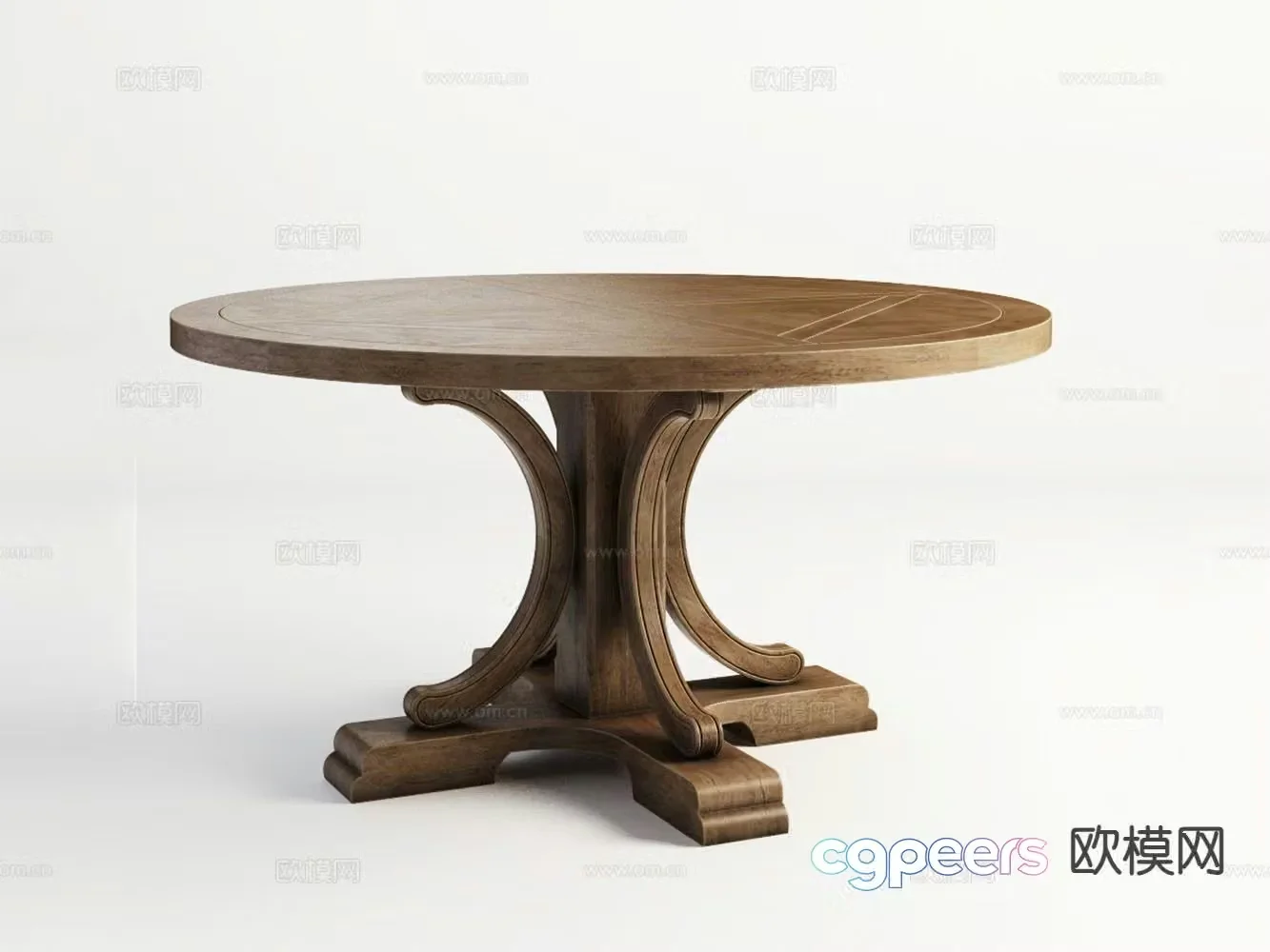American round dining table 3d model