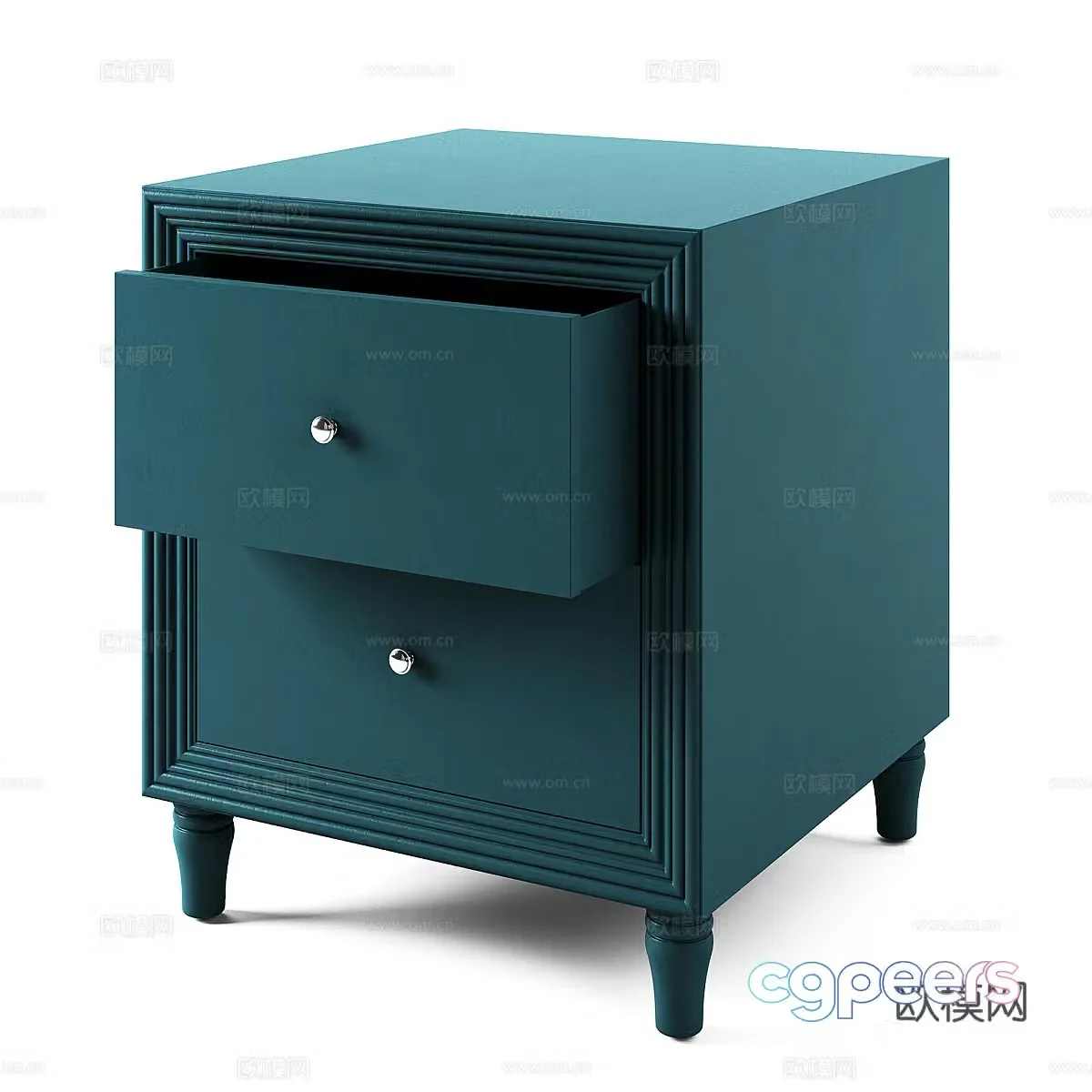 Modern creamy style children’s bedside table 3d model