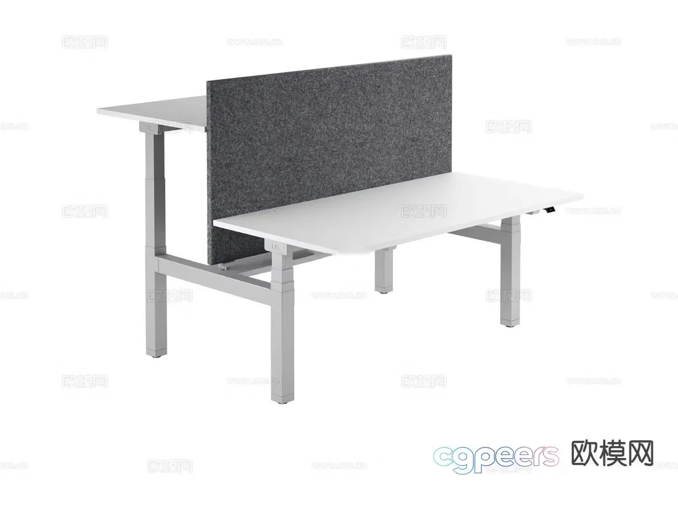Workbench study table lift desk 3d model