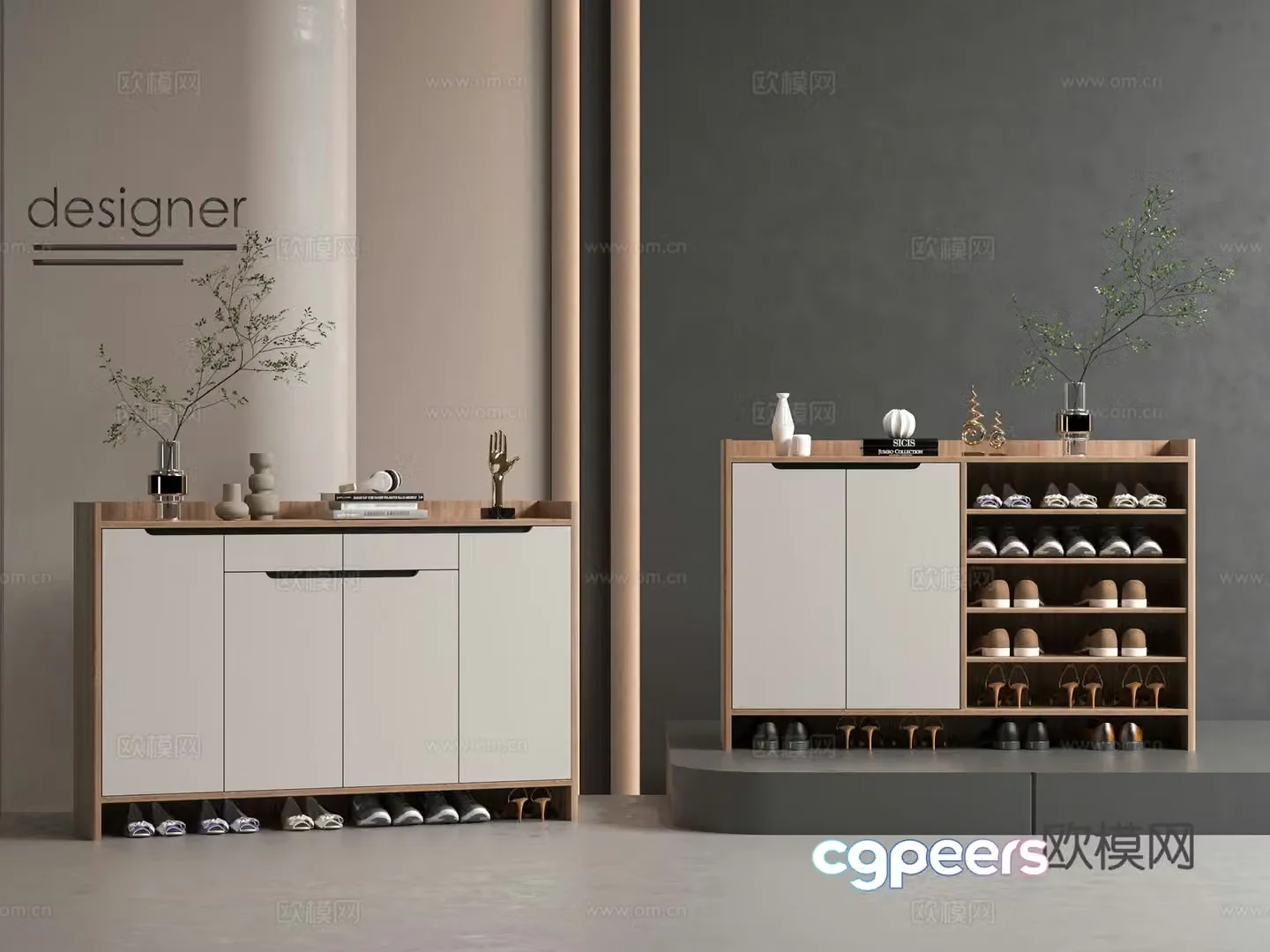 Modern shoe cabinet 3d model