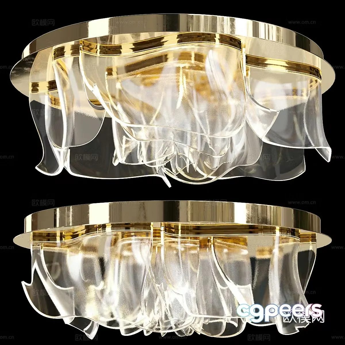 Modern light luxury ceiling light 3D model