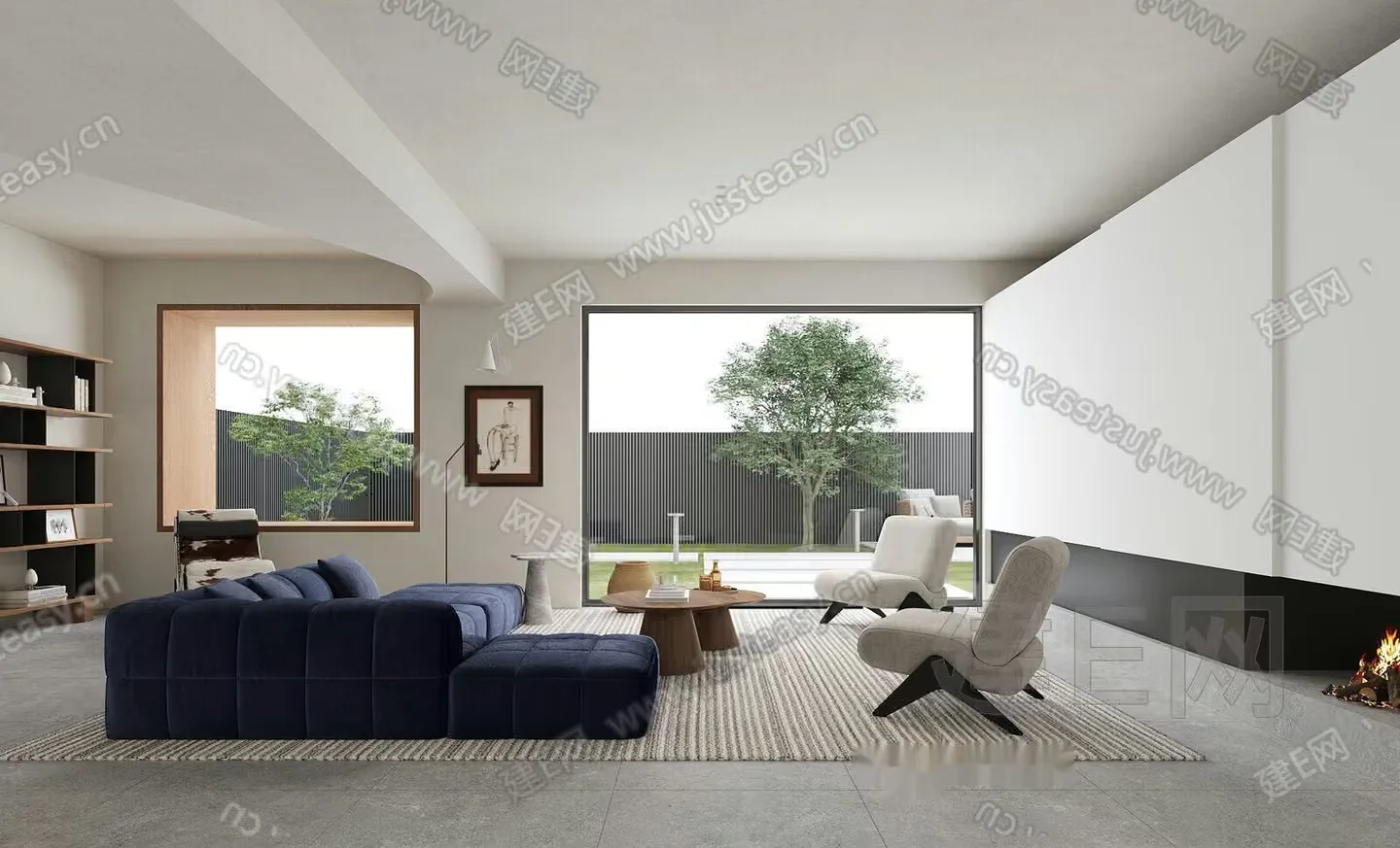 Modern Living Room 3D Model – 4275 – VRAY Render