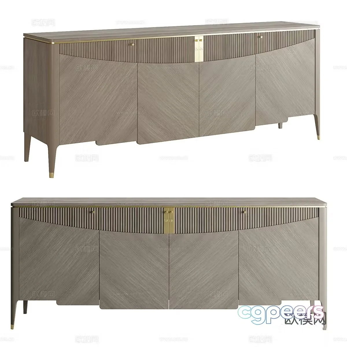 European style TV cabinet 3d model