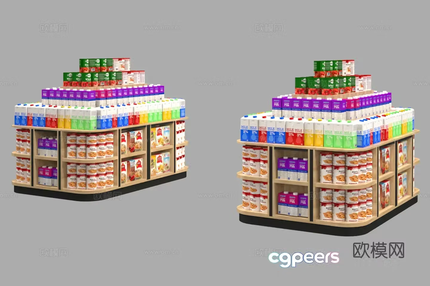 Modern supermarket Duitou Floor Promotional Duotou Promotional table 3D model