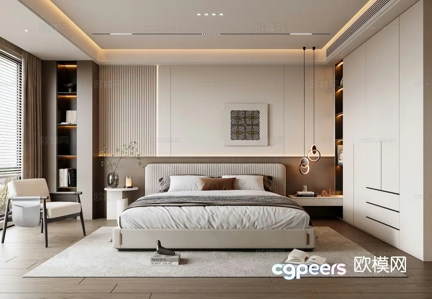 Modern bedroom master bedroom 3d model