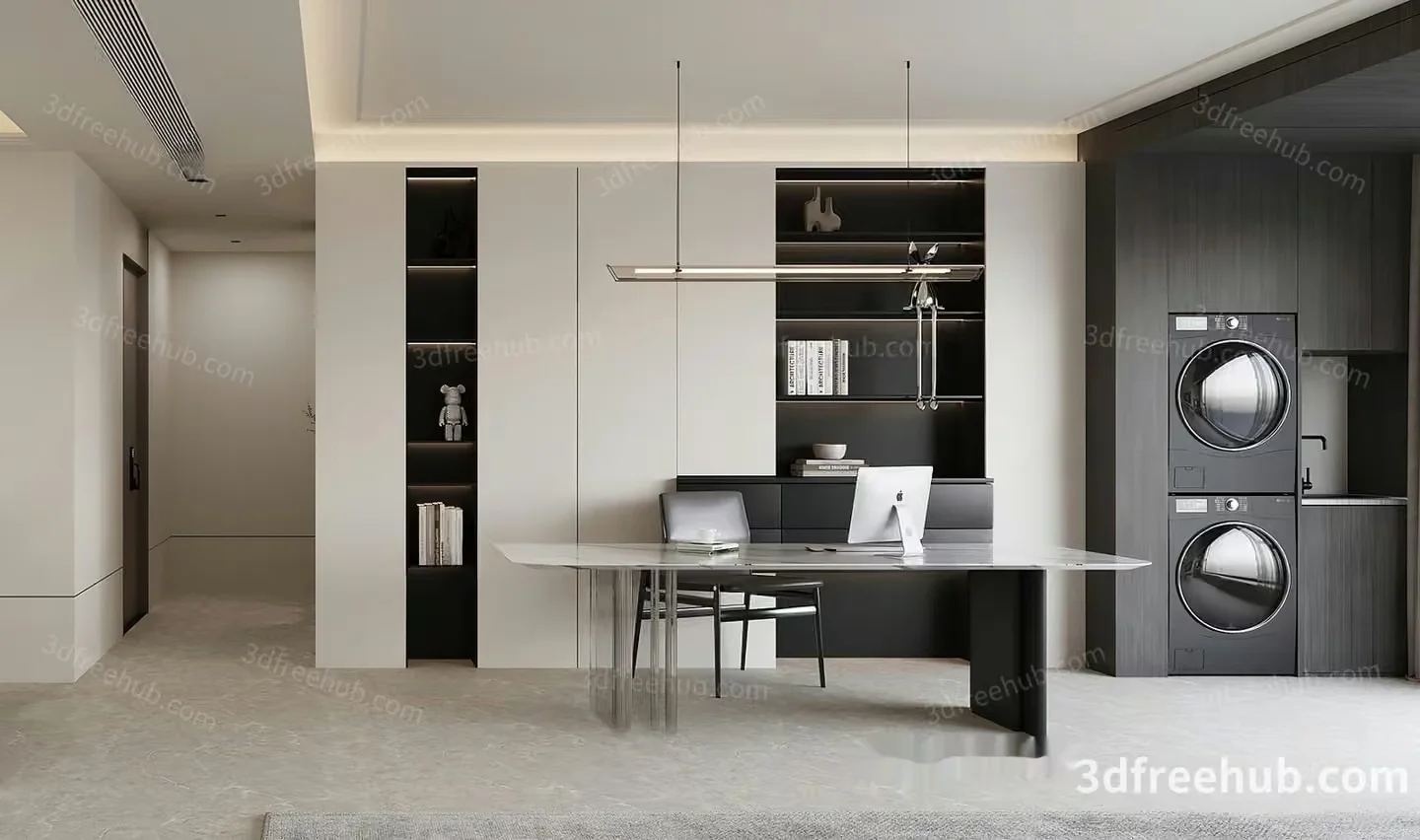 Modern Home Office 3D Model – 23554 – VRAY Render