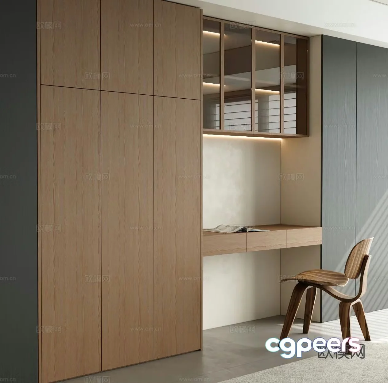Modern bookcase 3d model