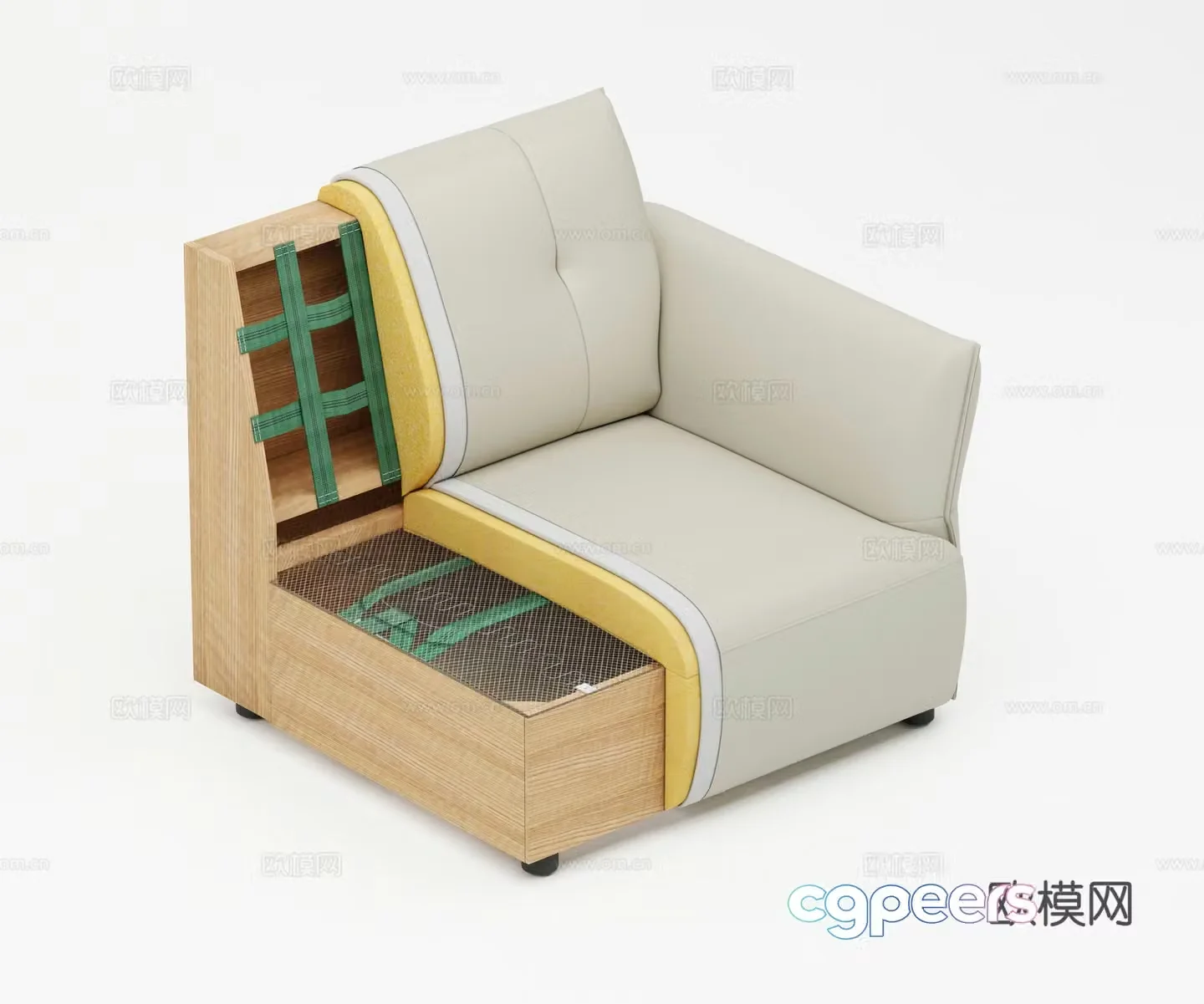 Sofa structure profile Sofa structure 3D model